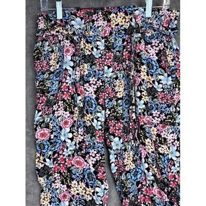 LOFT Floral Print Tie Waist Casual Pants Women's Size Small